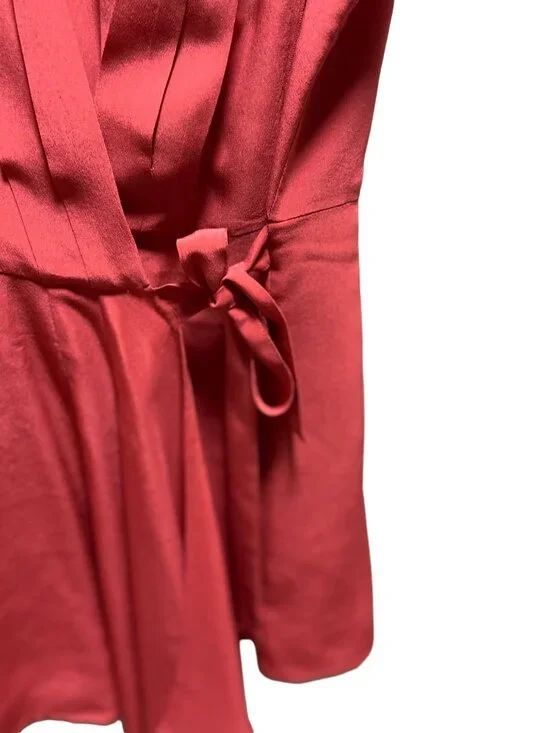 Anthropologie Fei Silk Wrap Top Terracotta Size 2 Minimalist Coastal Summer Boho - Picture 9 of 13